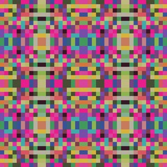 seamless pixel pattern mosaic. abstract background with squares can be used for wallpaper, fabric, textile or clothing design.