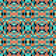 seamless pixel pattern mosaic. abstract background with squares can be used for wallpaper, fabric, textile or clothing design.