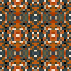 seamless pixel pattern mosaic. abstract background with squares can be used for wallpaper, fabric, textile or clothing design.