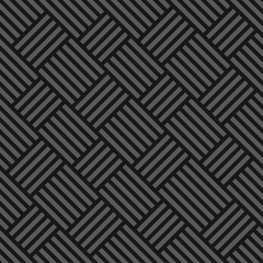 Vector seamless weave geometric pattern - dark gray striped texture. Endless fabric background.
