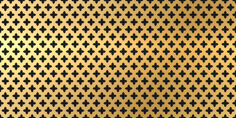 Vector golden shiny metallic background - cross texture. Geometric luxury bright design
