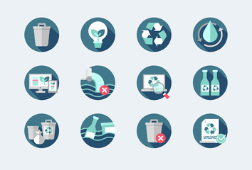 recycle waste management web icons