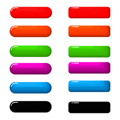 Set of colored web buttons. Isolated on white background. Vector Illustration.