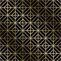 Vector geometric art deco pattern - seamless luxury gold gradient design. Rich endless ornamental background