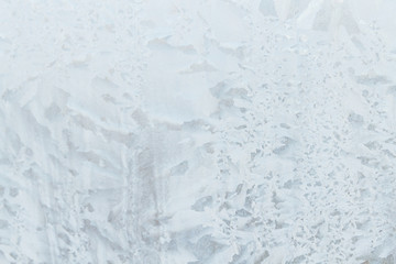 Frosty patterns on a frozen ice box in the early morning