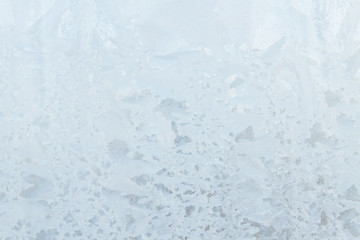 Frosty patterns on a frozen ice box in the early morning
