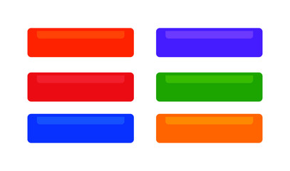 Obraz premium Set of colored web buttons. Isolated on white background. Vector Illustration.