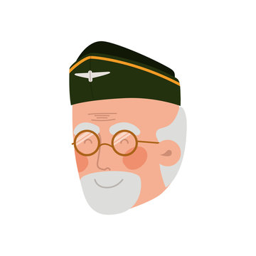 recommend clip art: head of veteran pilot avatar character