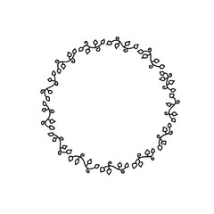 abstract vintage frame wreath with berries