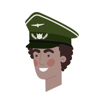 recommend clip art: head of man pilot avatar character