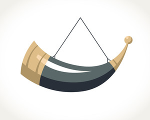 Traditional georgian animal horn for wine vector illustration