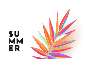 Background palm leaves branches of gradient color