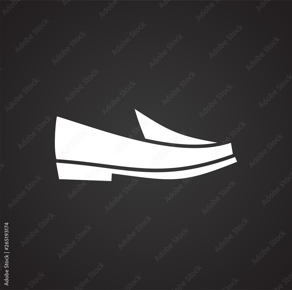 Poster shoe icon on background for graphic and web design. simple vector sign. internet concept symbol for 