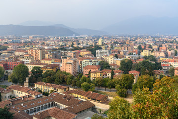 Fototapeta na wymiar View of Brescia from Castle of Brescia. Italy