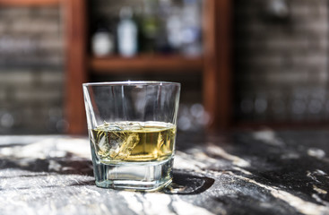 detail of tequila shot