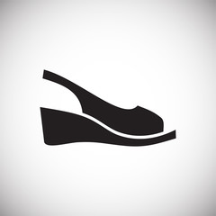 Shoe icon on background for graphic and web design. Simple vector sign. Internet concept symbol for website button or mobile app.