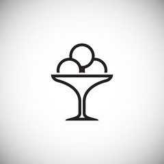 Ice cream icon on background for graphic and web design. Simple vector sign. Internet concept symbol for website button or mobile app.