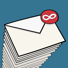 Infinite number of unread letters: a lot of unread messages © bablab