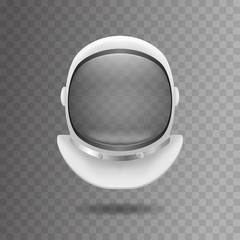 Realistic 3d Detailed White Cosmonaut Helmet. Vector - obrazy, fototapety, plakaty