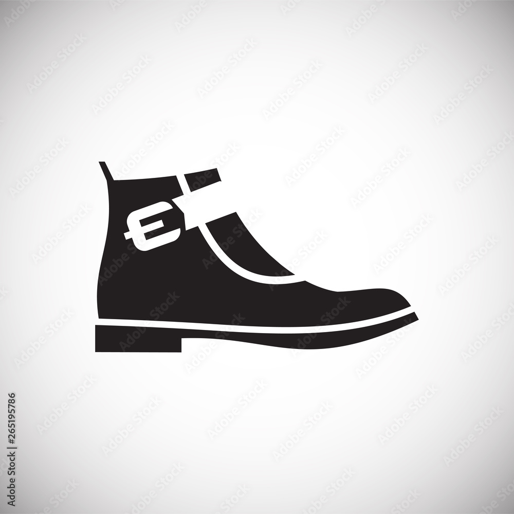 Poster shoe icon on background for graphic and web design. simple vector sign. internet concept symbol for 