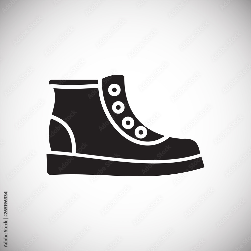 Poster shoe icon on background for graphic and web design. simple vector sign. internet concept symbol for 