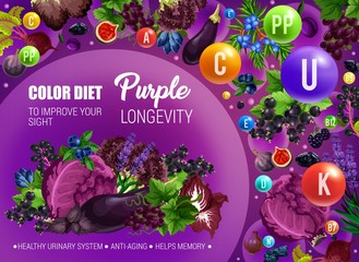 Purple color food diet, health longevity