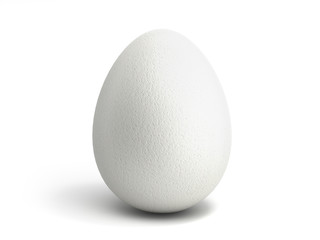 Perfect white egg 3d render on white
