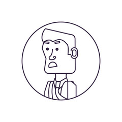 businessman elegant in frame circular