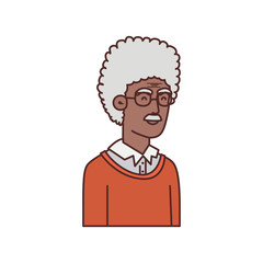 cute grandfather avatar character