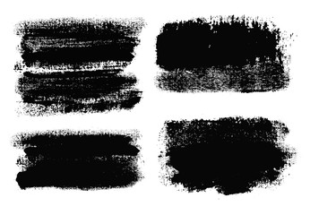 Brush strokes. Vector paintbrush set. Grunge design elements.