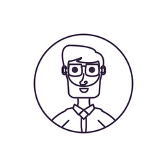 businessman elegant in frame circular