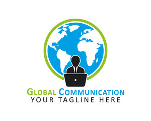 Global Communication logo. Editable vector EPS.