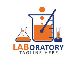 Laboratory logo. Editable vector EPS.