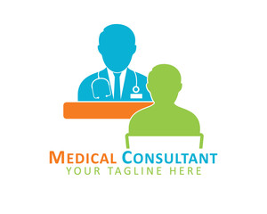 Medical consultant logo. Editable vector EPS.