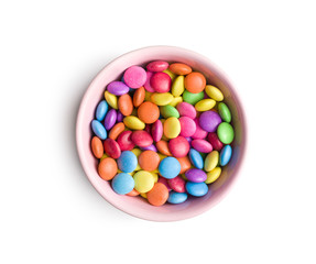 Colorful chocolate candy pills.