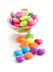 Colorful chocolate candy pills.