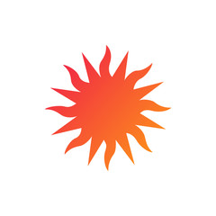 Naklejka premium Summer Sun. Decorative Summer Design. Vector illustration isolated on white background