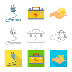 Isolated object of innovation and technology  logo. Set of innovation and nature  stock vector illustration.