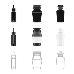 Vector design of retail and healthcare symbol. Collection of retail and wellness vector icon for stock.