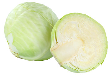 Weißkohl Weißkraut Kraut Kohl frisch Food geschnitten Gemüse Freisteller freigestellt isoliert
