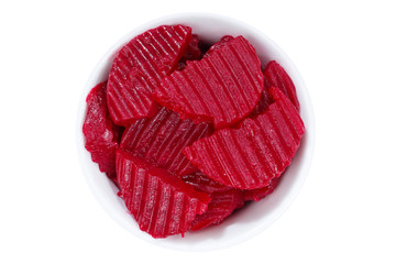 Rote Beete Bete von oben isoliert freigestellt Freisteller