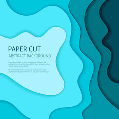 Color 3d cut out paper effect abstract background. Colorful vector design templates.