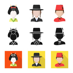 Vector design of imitator and resident icon. Set of imitator and culture stock vector illustration.