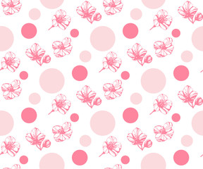 Vector Awesome jasmine flowers. Hand drawn ink illustration. Wallpaper or fabric design.