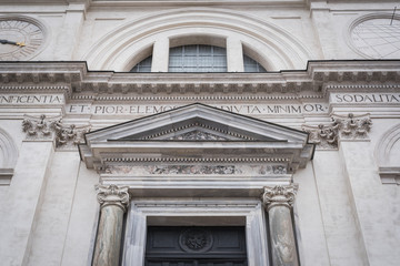 Romanesque church facade in Rome