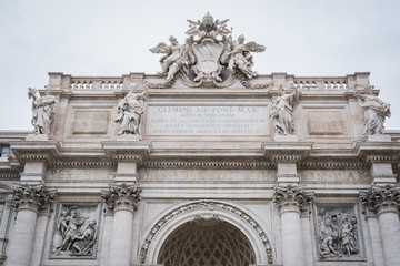 Fototapeta na wymiar Upper part of the Trevi Fountain in Rome