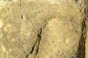 Rocky surface in the cracks close-up. Texture.