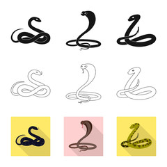 Vector design of mammal and danger icon. Set of mammal and medicine stock symbol for web.