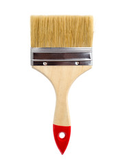 Paint brush on a white background. One brush for painting works close-up.