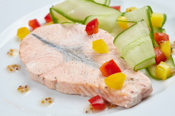 salmon with vegetables